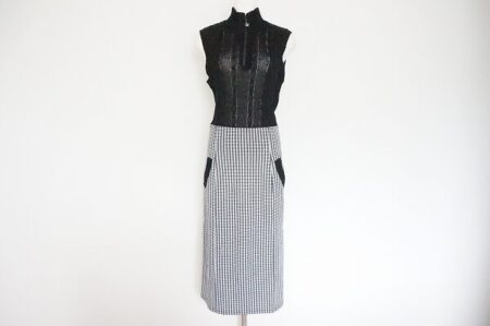 モノトーンの異素材ワンピを買取！伊太利屋