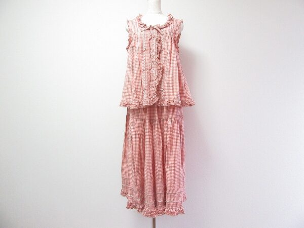 チェックの可愛いセットアップ!ピンクハウスのアイテムを組み合わせ