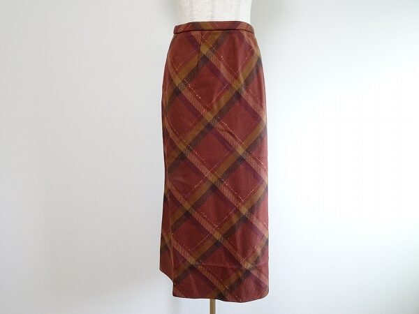 チェック柄のロングスカートを買取！レリアン