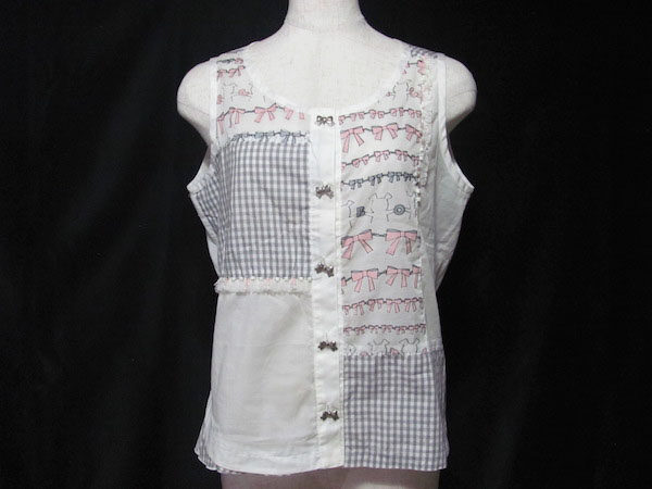 リボン柄×チェックの楽しいブラウス｜アルベロベロのブラウスを買取しました