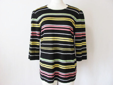 ポップカラー！斉藤都世子の七分袖のボーダートップスを買取させて頂きました