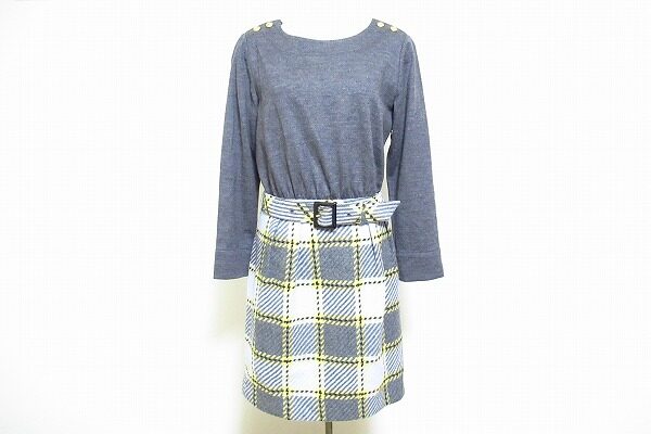 グレーとチェックの組み合わせが可愛い|ブルーレーベルクレストブリッジのワンピース