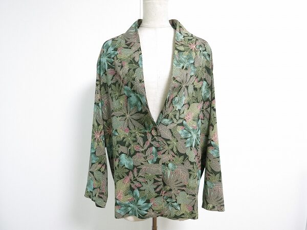 詩仙堂のジャケットを買取! 緑と水色のリーフ模様