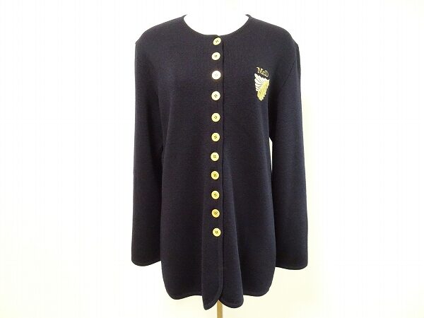 濃紺と金ボタンの相性が素敵なマックデイビッドのカーディガンを買取しました