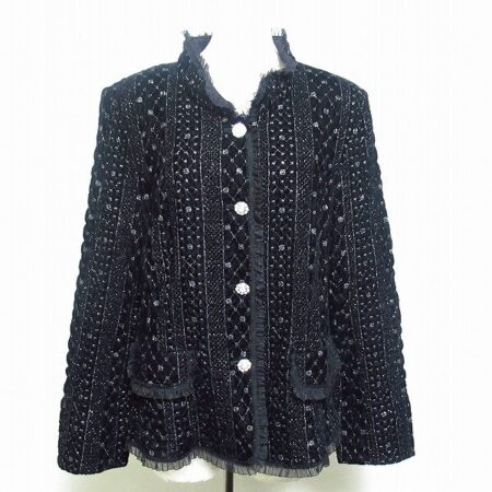 黒 ラメ フリルのバランスが上級！ラピーヌのジャケットを買取しました