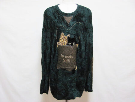 緑と猫の組み合わせがシック 伊太利屋のニットを買取しました