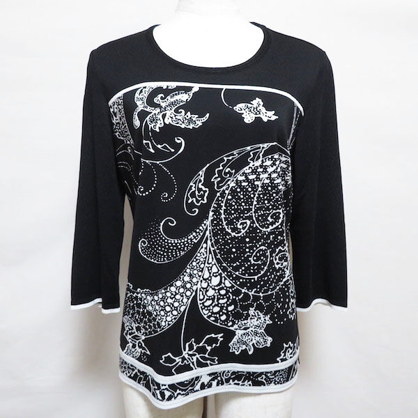 レオナールのモノトーンな総柄カットソーを買取させて頂きました