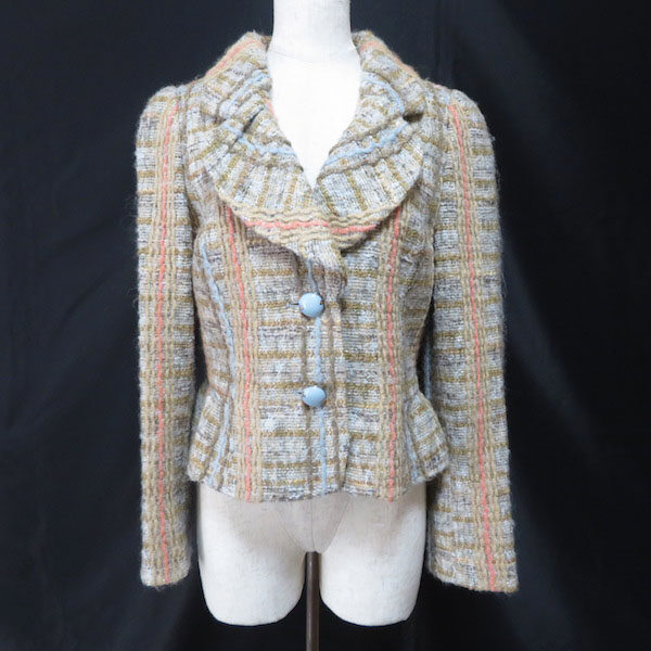 エムズグレイシーのジャケットをお買取｜水色×ベージュ×ピンクのソフトな組み合わせがレア