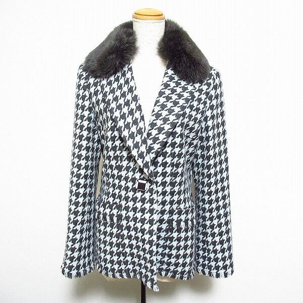 千鳥格子×ファーが豪華 イネスのジャケットを買取しました