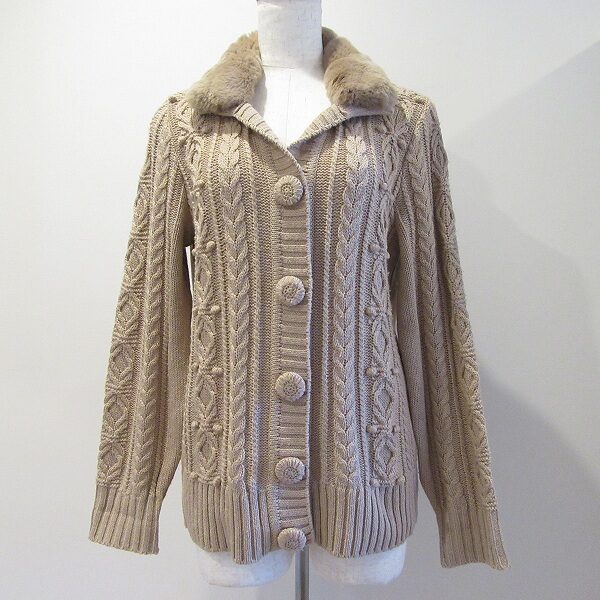 買取したレリアンのカシミア混カーディガン｜ファーもついて高貴な印象に