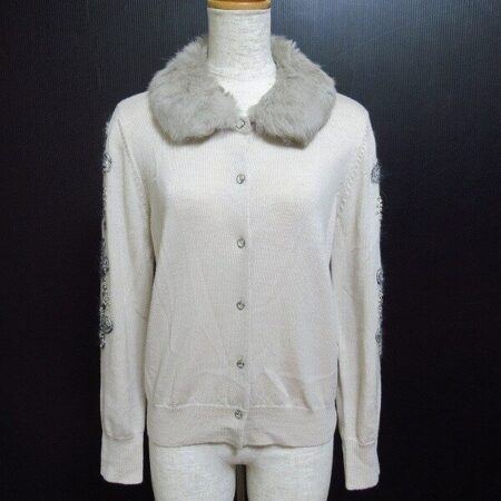 出張買取したユキトリイのカーディガン｜アイボリーとラビットファーが愛らしい