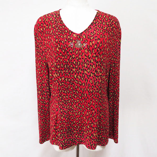 伊太利屋のカットソーをお買取|豪華な赤×ヒョウ柄に勇気づけられる