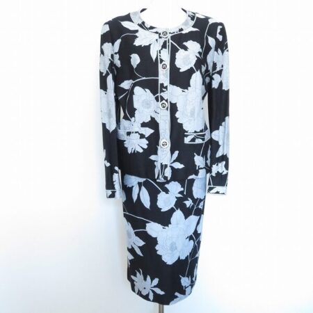 レオナールのスカートスーツをお買取！黒×グレーの相性抜群です