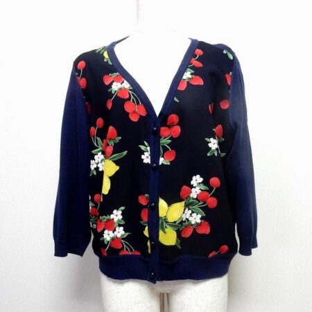 【お買取】ポップで鮮明なフルーツ柄が特徴 ローズティアラのカーディガン