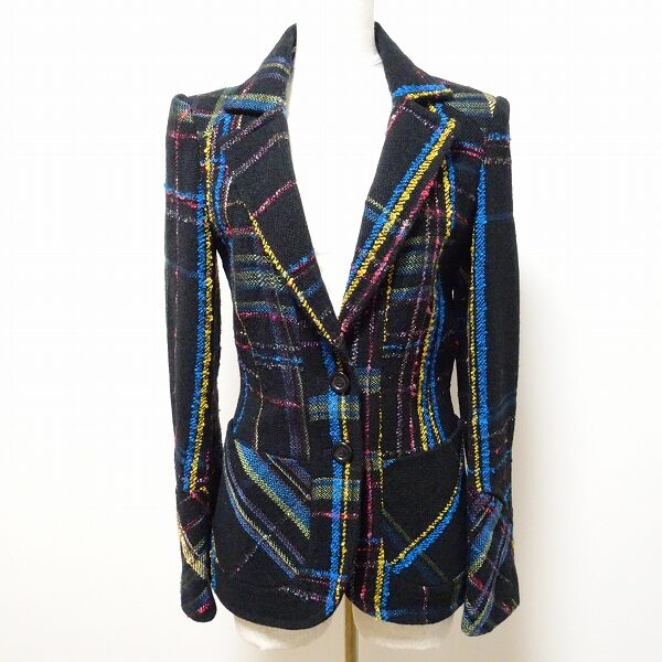 【お買取】黒に映えるチェックがエレガント クリスチャンラクロワのジャケット