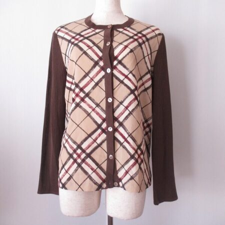 安定感あるチェックがいい！レリアンのカーディガンを買取しました