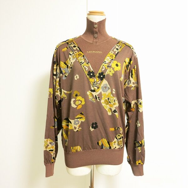 【レオナール】買取した茶色と黄色がすごく合うニットです