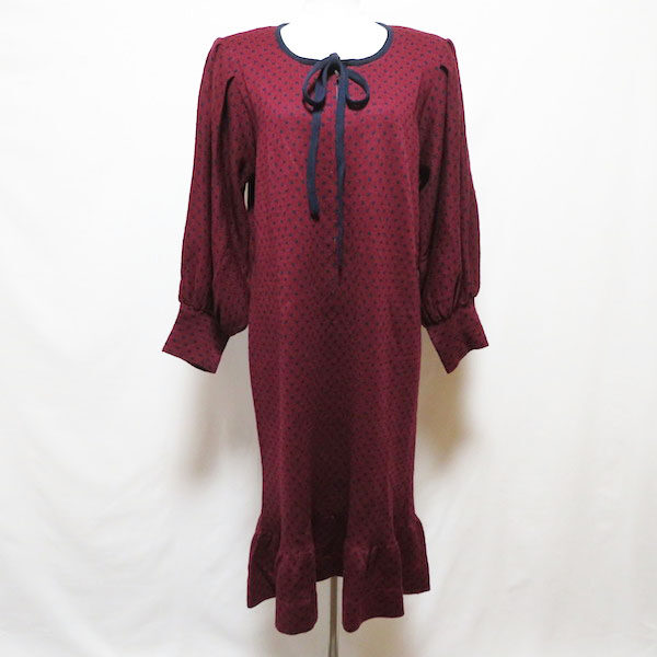斉藤都世子のワンピースを買取しました!ボルドーとドットが可愛い