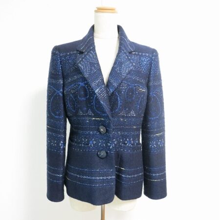 紺とラメの優美さが残る 銀座マギーのジャケットを買取しました