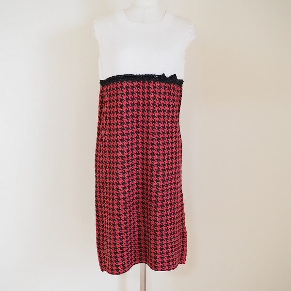 色合い綺麗な千鳥格子!斉藤都世子のワンピースを買取しました