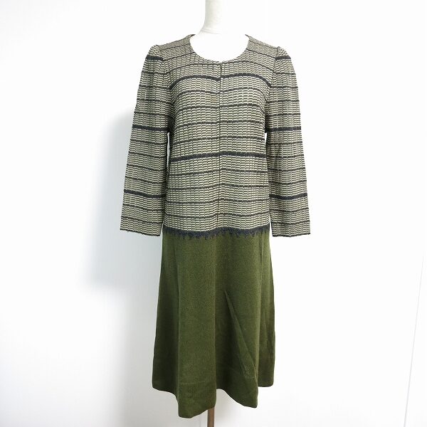 斉藤都世子のワンピースを買取しました カーキの落ち着き具合がグッド！