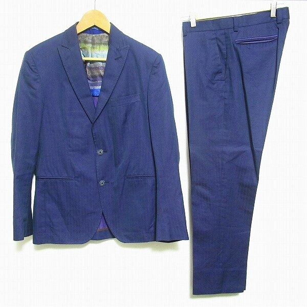 紺×紫でさわやかメンに！エトロのシングルスーツを買取しました