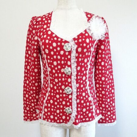 ノコオーノのカーディガンを買取しました！赤×白のドットが可愛くも上品