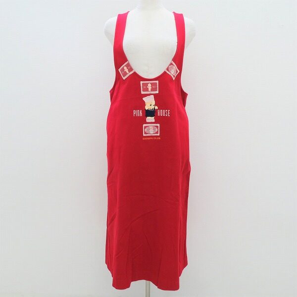 ピンクハウスの赤のジャンパースカートを買取しました！