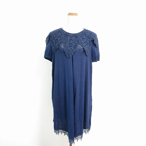 レース使いが綺麗な伊太利屋の麻 ワンピースを買取しました