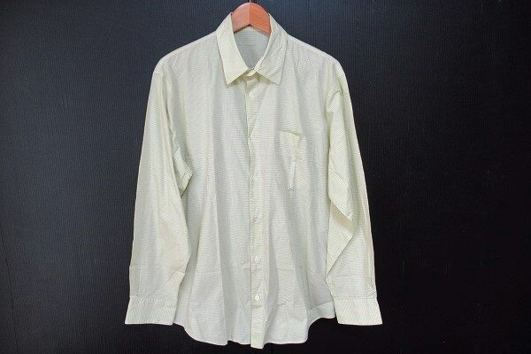 淡い黄緑チェックがポイント パパスの長袖シャツを買取しました