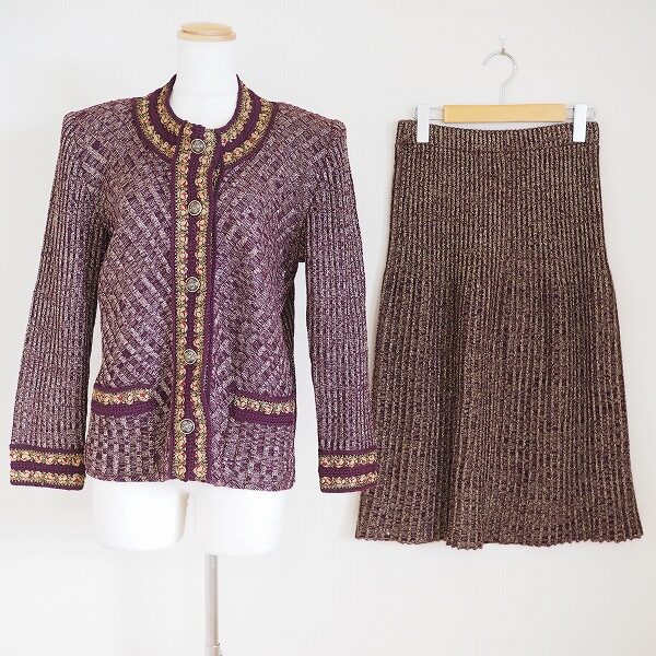 えんじ×金が綺麗な斉藤都世子のセットアップを買取しました