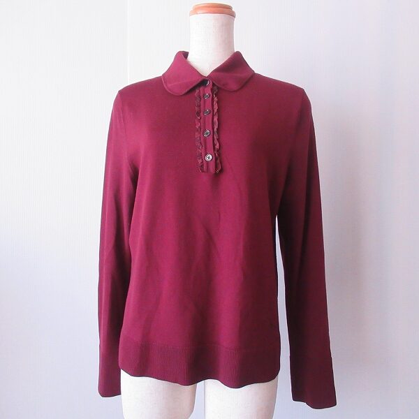 明るくも繊細なボルドーが美しい バーバリーのブラウスを買取しました