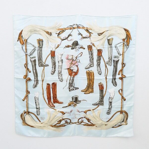 【エルメス】カレ 90 ブーツについて スカーフを買取しました