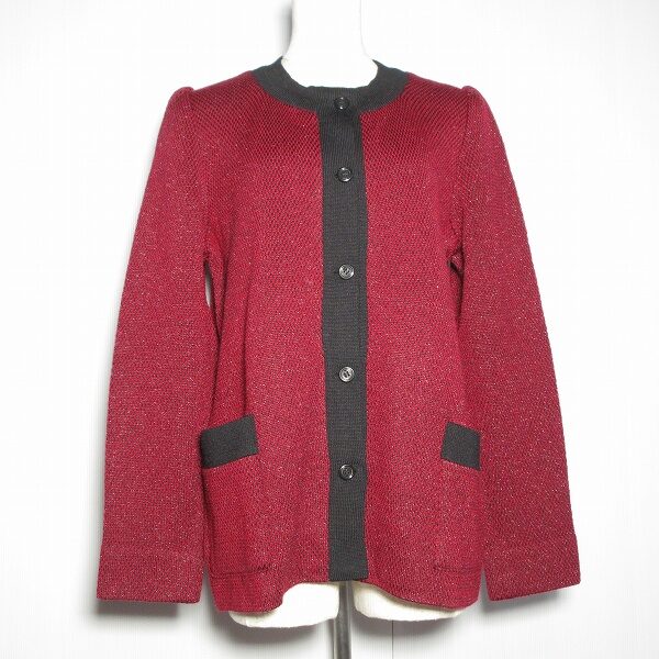 斉藤都世子のカーディガンを買取しました!赤×黒×ラメがかっこいい