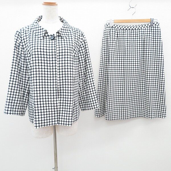 白×紺のスカートスーツ！レリアンのサイズ13+を買取させて頂きました