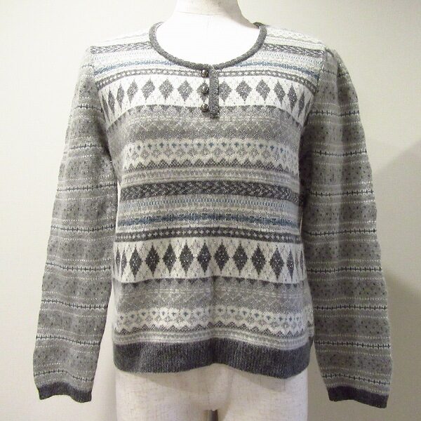 細かなアーガイル柄が素敵なレリアンのニットを買取しました