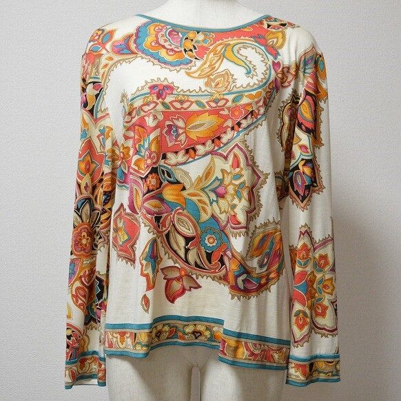 定番のペイズリー柄カットソーを買取！レオナールのLLサイズ