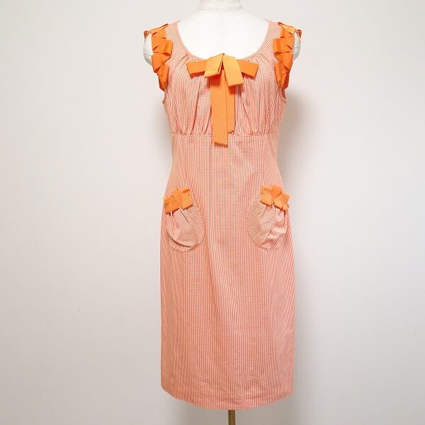 優しめオレンジに癒される ミスアシダのワンピースを買取しました