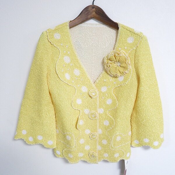 爽やかな黄色とコサージュが可愛い ノコオーノのジャケットを買取しました