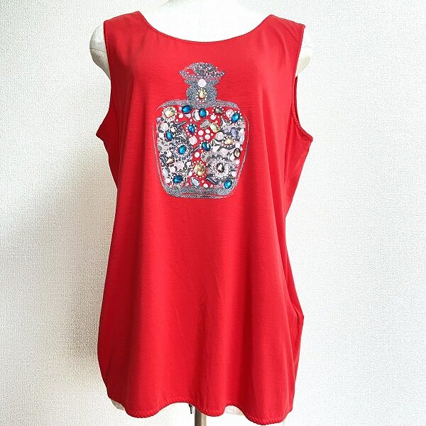 赤とビジューの組み合わせがゴージャス 伊太利屋のチュニックを買取しました