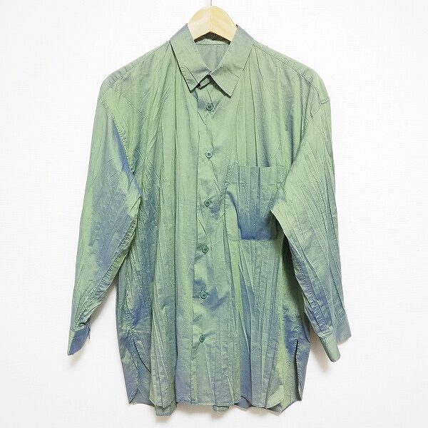 癒されるグリーンがいい イッセイミヤケの長袖シャツを買取しました