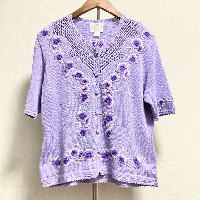 ラベンダー色にうっとり ロイヤルアルパカのカーディガンを買取しました