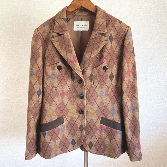 パワーあるアーガイル柄にときめく ジュンアシダのジャケットを買取しました