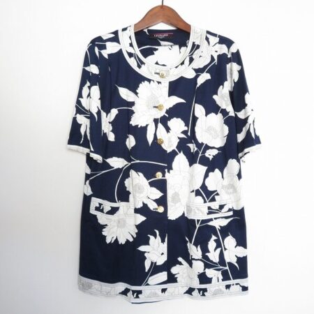 レオナールの半袖カーディガンを買取しました！白の花柄が上品