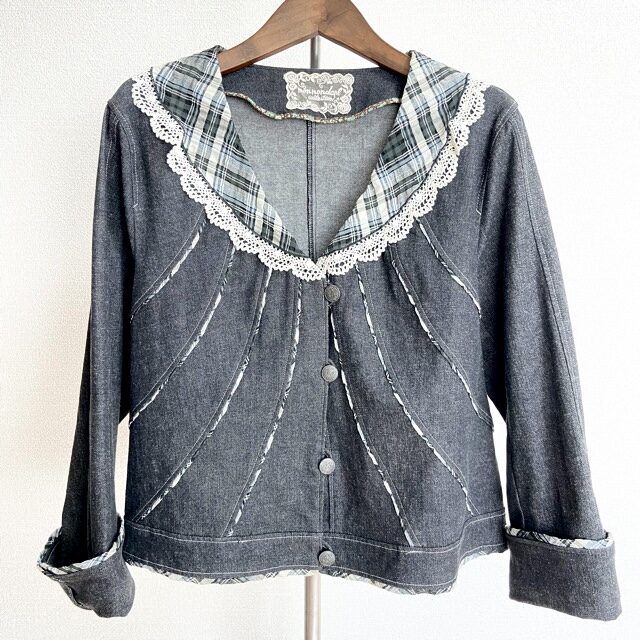 ノンノンドールのジャケットを買取しました！デニム×レース×チェックの組み合わせがいい