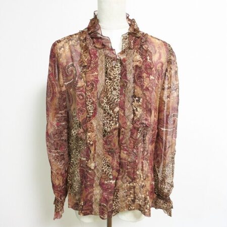 茶色とレースで深みを出す インポートロッサのブラウスを買取しました