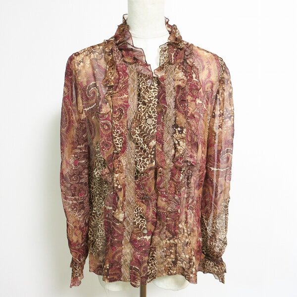 茶色とレースで深みを出す インポートロッサのブラウスを買取しました