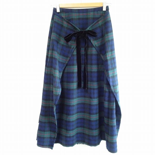 緑系チェックでしっとりと ピンクハウスのスカートを買取しました