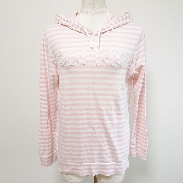 【お買取】ピンクと白のバランスがかわいい マドモアゼルノンノンのパーカー