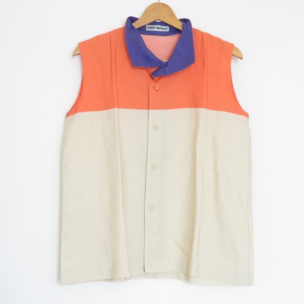 オレンジ×ベージュのバランスが最高 イッセイミヤケのノースリーブを買取しました